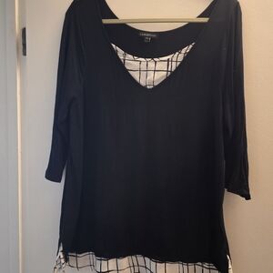 Lane Bryant Black and White Women's Blouse